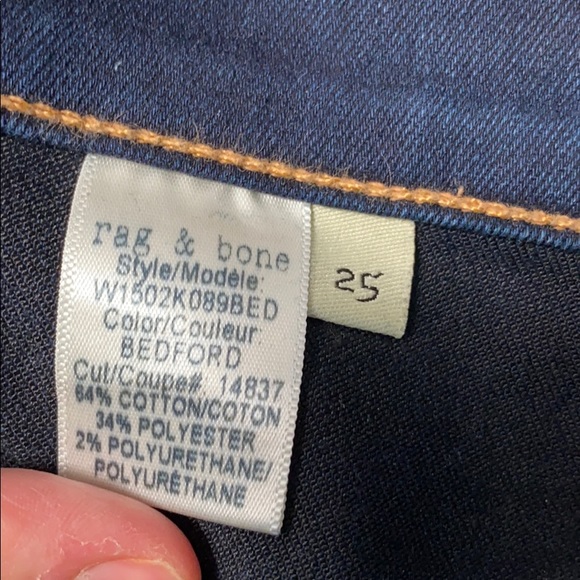 Rag and bone dark wash skinny jean size 25 - Picture 6 of 6